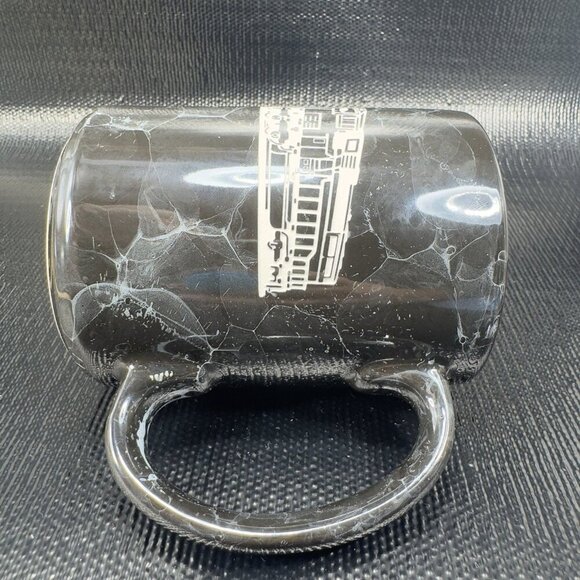 Linyi Ceramic Tall Coffee Mug Cup Black Marble Glaze Coffee Mug Cup Road Train - Picture 5 of 12